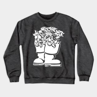 Bunch Berry White Lineart Rain Boots Crewneck Sweatshirt